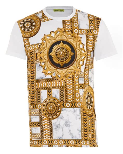 white and gold versace shirts|Versace men's t shirts.